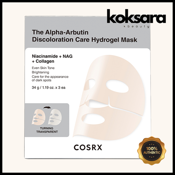 Cosrx The Alpha-Arbutin Discoloration Care Hydrogel Mask 34g 3ea