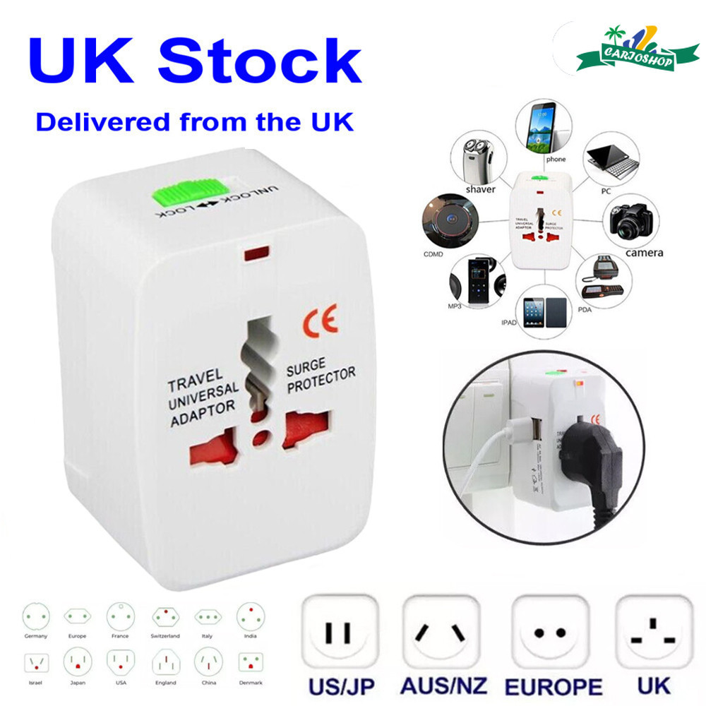 Adaptador de viagem Universal mais de 150 países/Região-110V-240V compatível com tipo C/F