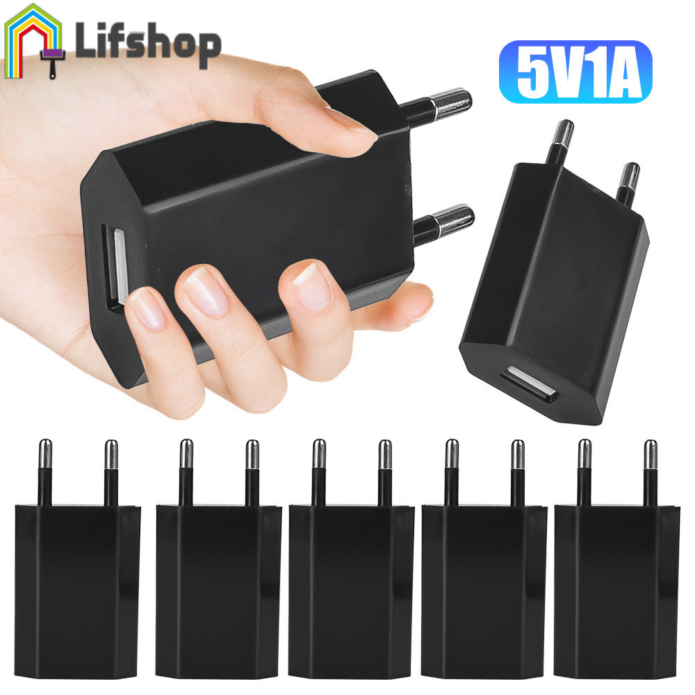 Carregador USB Europeu 5V/1A Plugue Adaptador De Viagem Ue , Fonte De Alimentação Compacta De Entrada 100-240V Para iPho