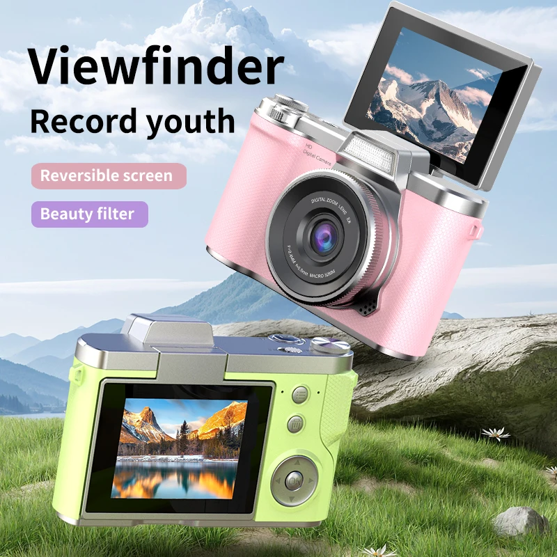 4K Digital Camera 48MP Photography Camera Video Camcorder Rechargeable 180°Flip Screen Retro CCD Entry-level Camera for Kid