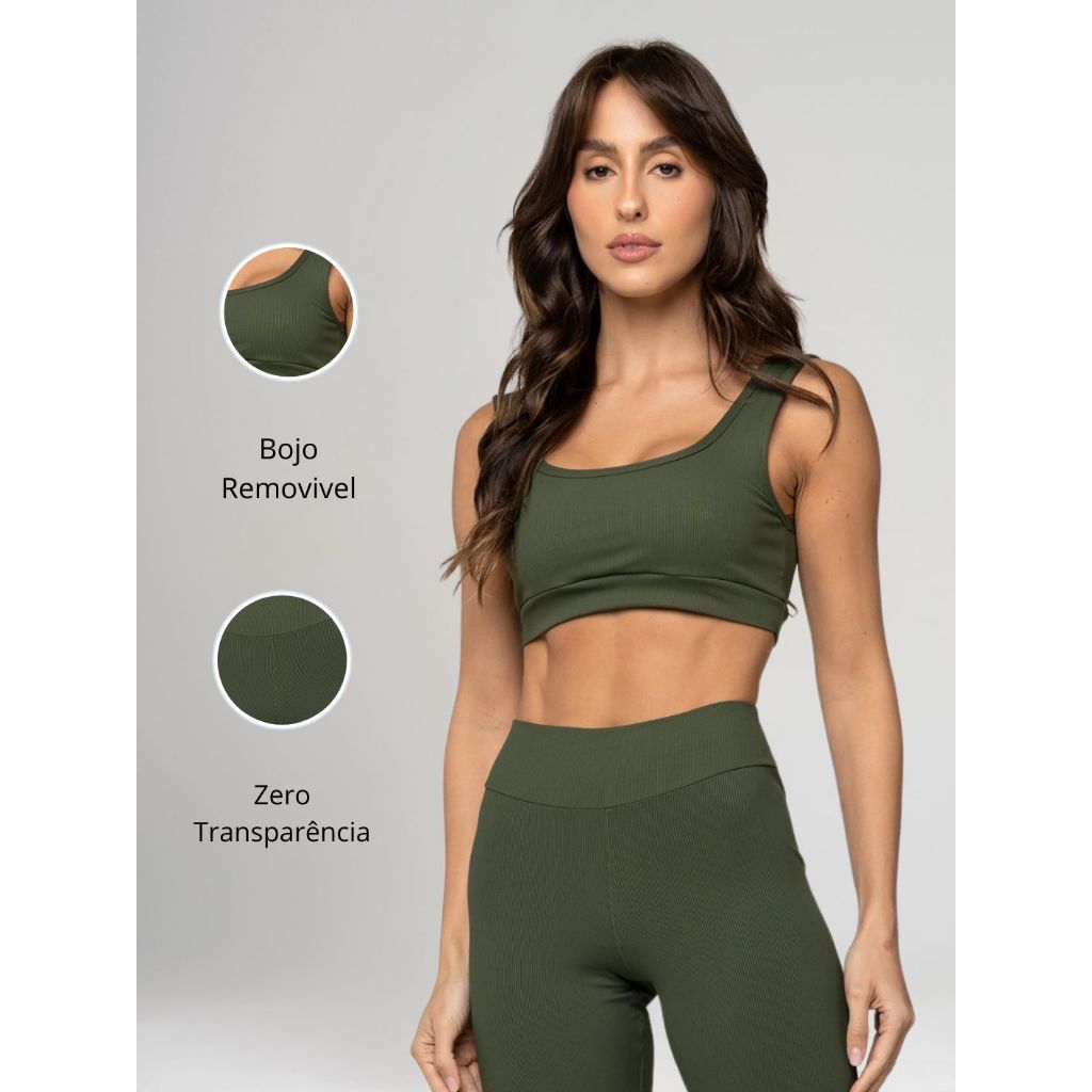 Top Fitness Poliamida Canelado Yoga Academia Feminino Premium Original Com Bojo Removível