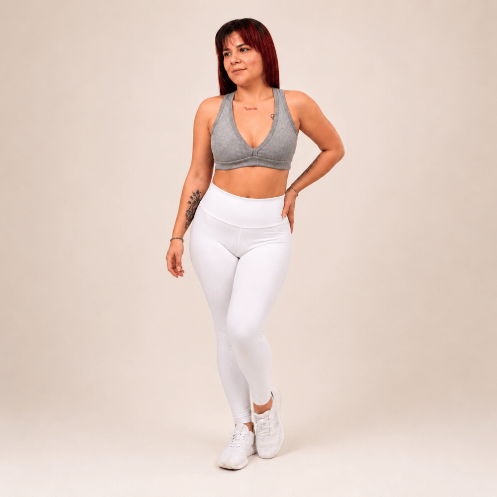 Top Fitness Feminino Canelado Sem Bojo Decote V Academia Musculação Yoga Treino Confortável Casual Alta Sustentação