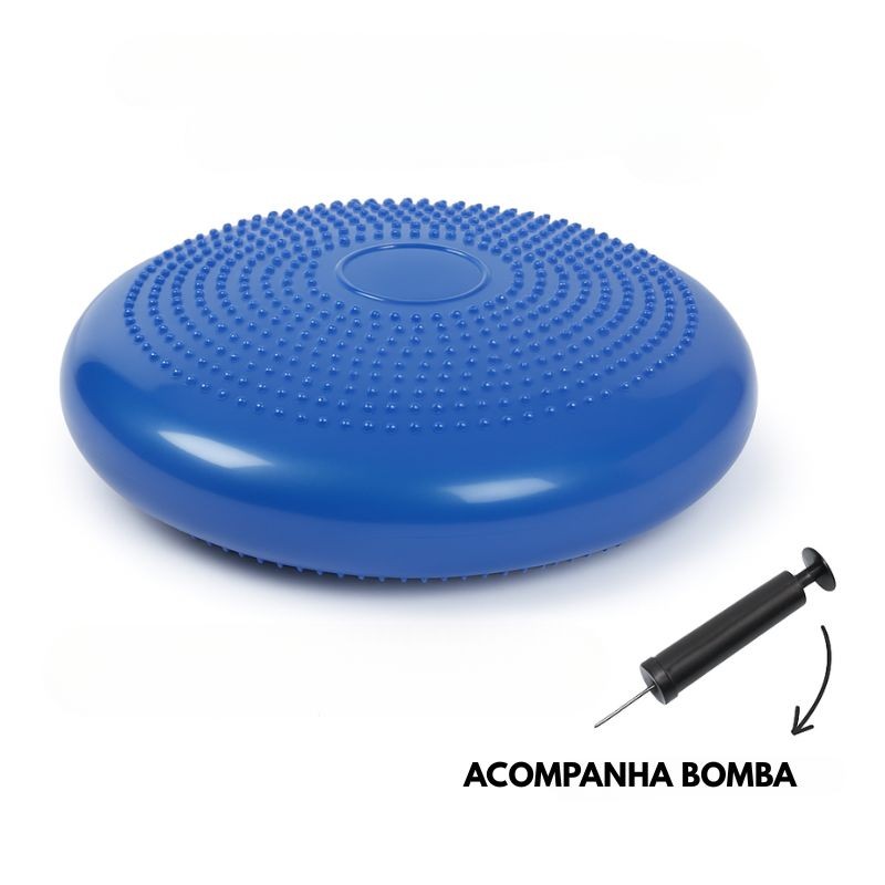 Disco Equilíbrio Inflável Balance Almofada Cushion Pilates Yoga Fisioterapia Fitness 33cm Com Bomba