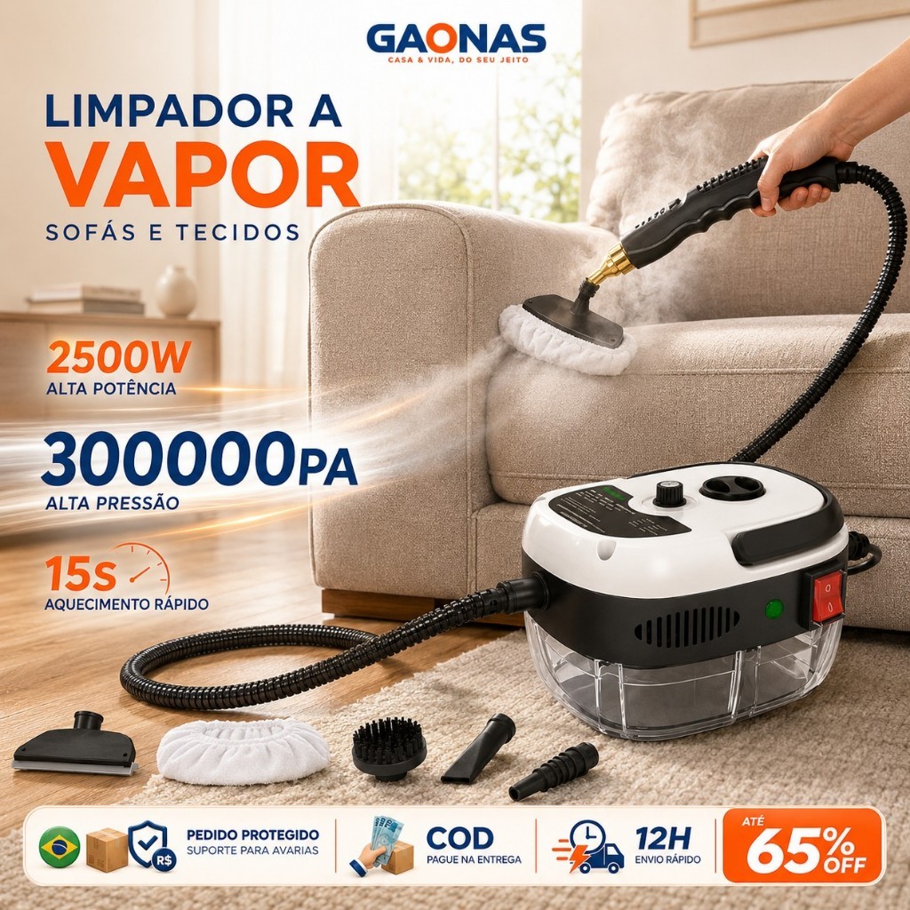 GN-Steam Cleaner Limpeza a vapor 2500W Alta Pressão Removedor de Gordura 105°C para Cozinha Coifa Fogão Banheiro e Carro