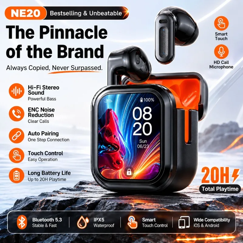 2026 New Auriculare Traductor DeIdioma Earphone AI Translator Real-Time Translation Smart LCD Screen Headphone BT6.0 TWS Earbud