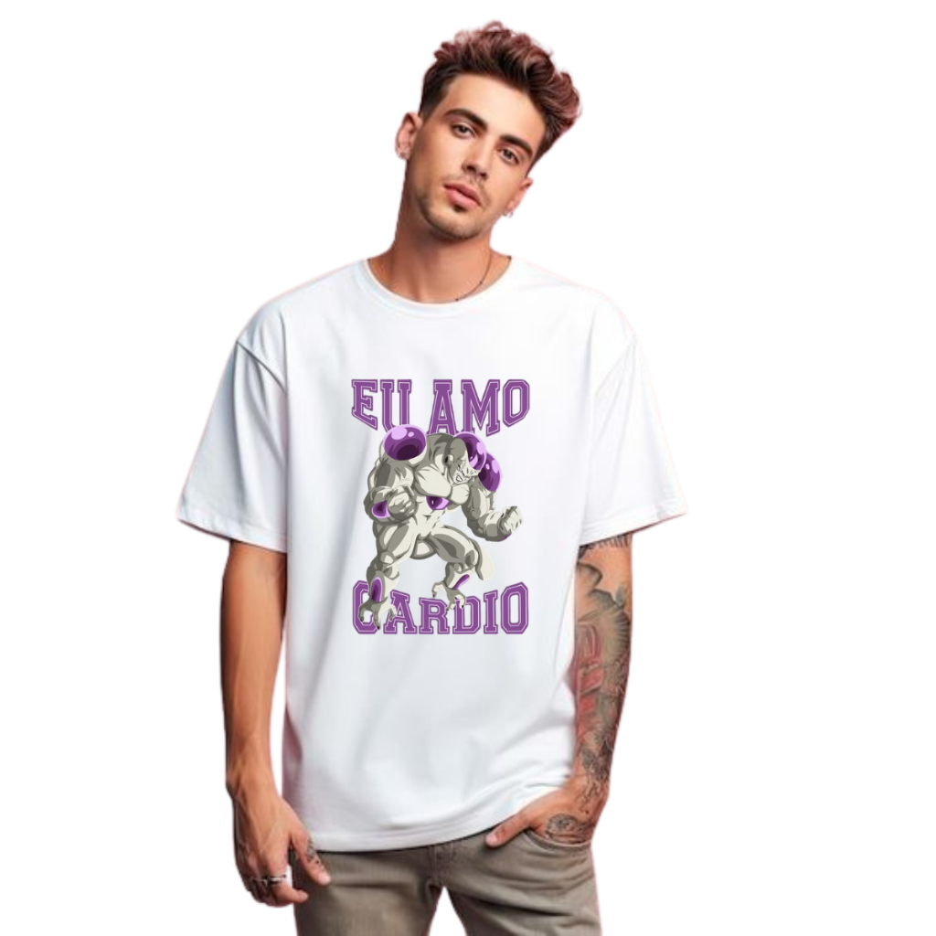 Camisa Camiseta Eu Amo Cardio treino Academia 100% Algodão Envio Rápido