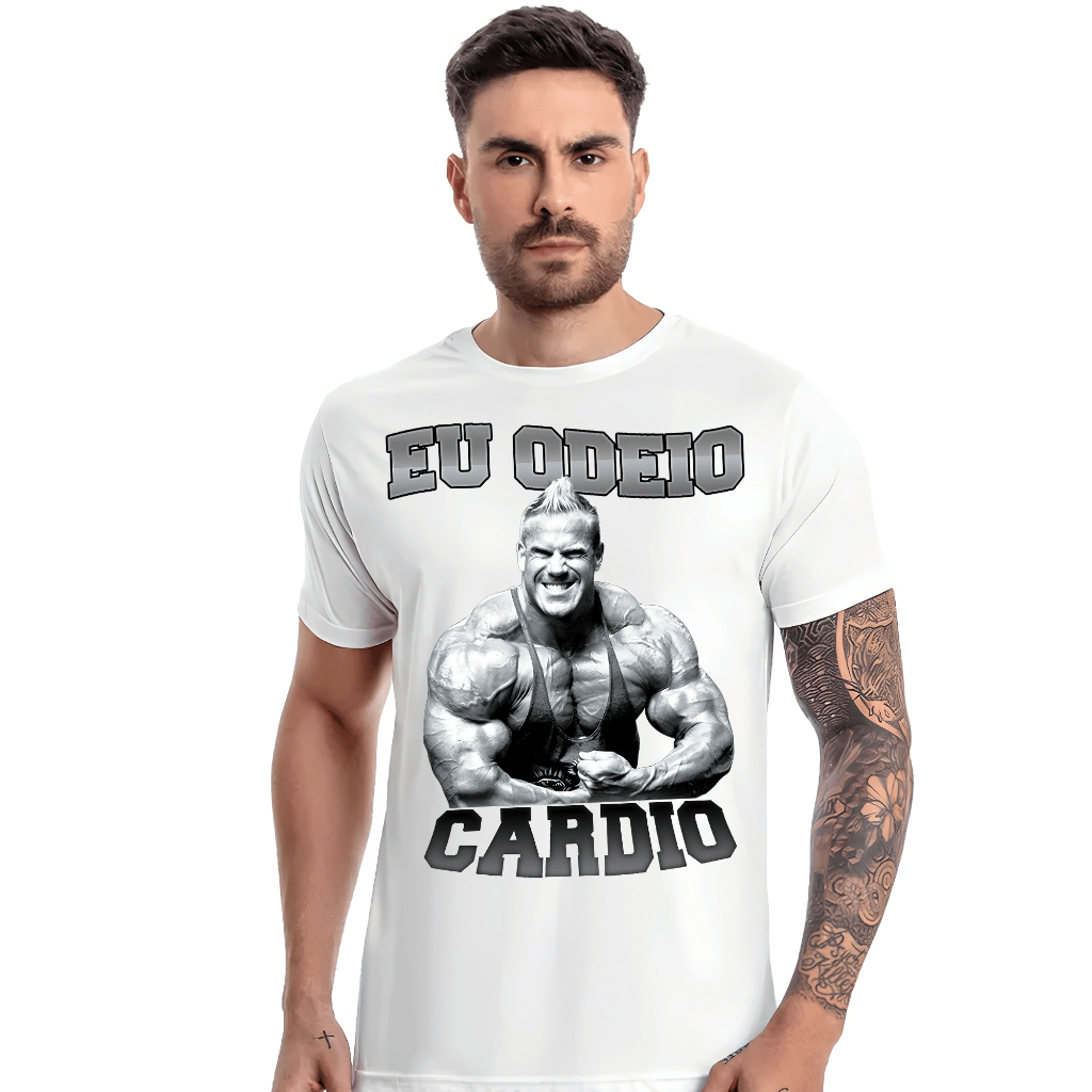 Camiseta eu odeio cardio musculação maromba treino academia