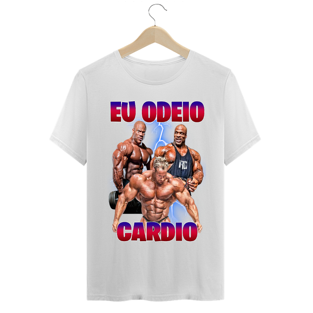 Camiseta Eu odeio cardio maromba meme musculação academia fit