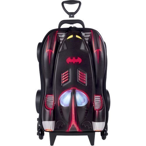 Mala Infantil Batman 3D Rodinhas Preta 20 Litros MAX TOY