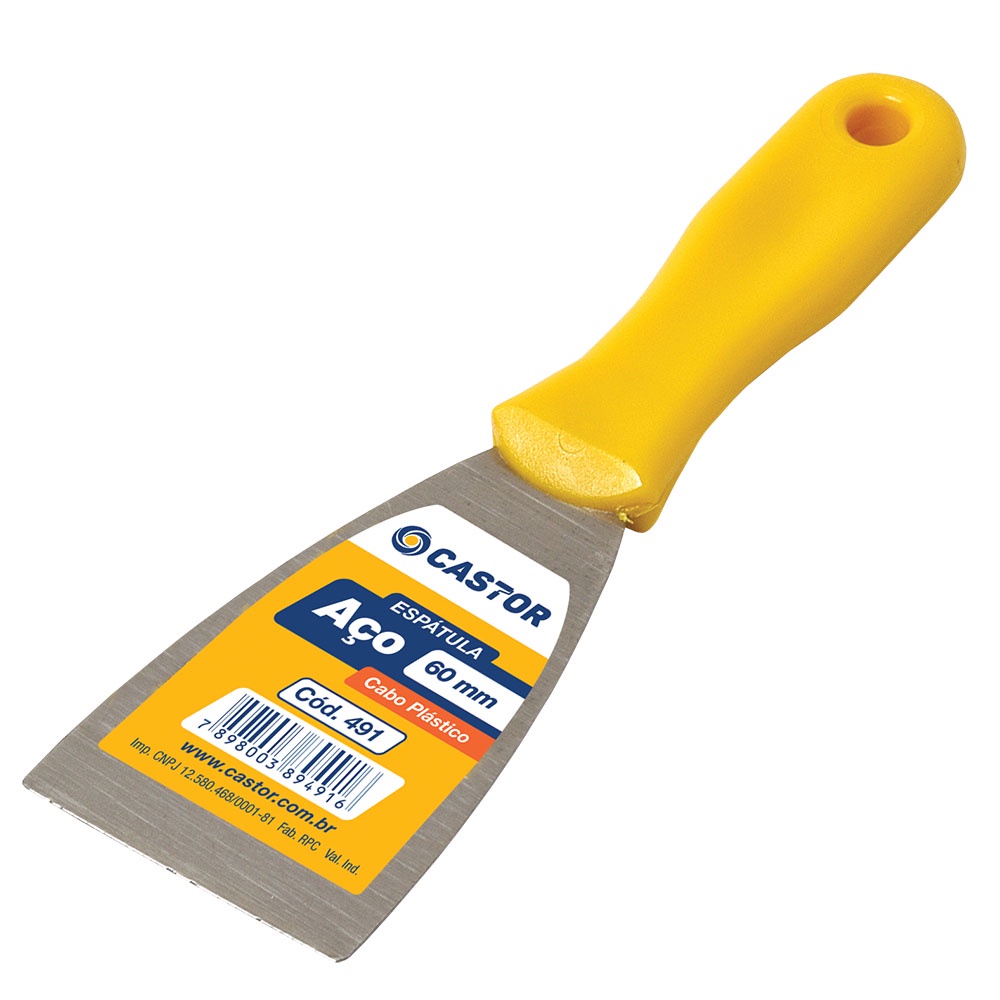 Espátula Multiuso de Aço 60mm Cabo Plástico - Série 490 – Castor
