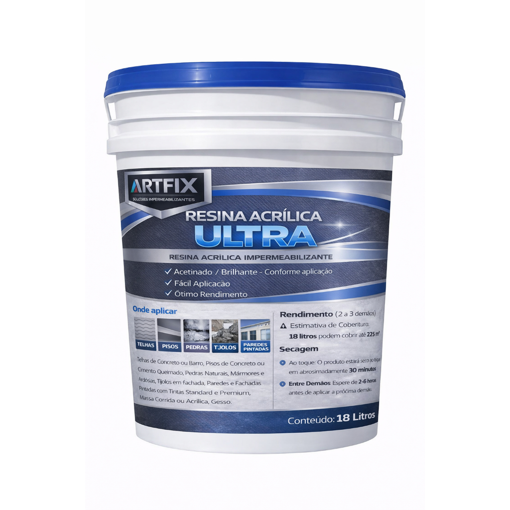 Resina Acrilica Multiuso Base Dágua Incolor Fosca 6x1 18 Litro