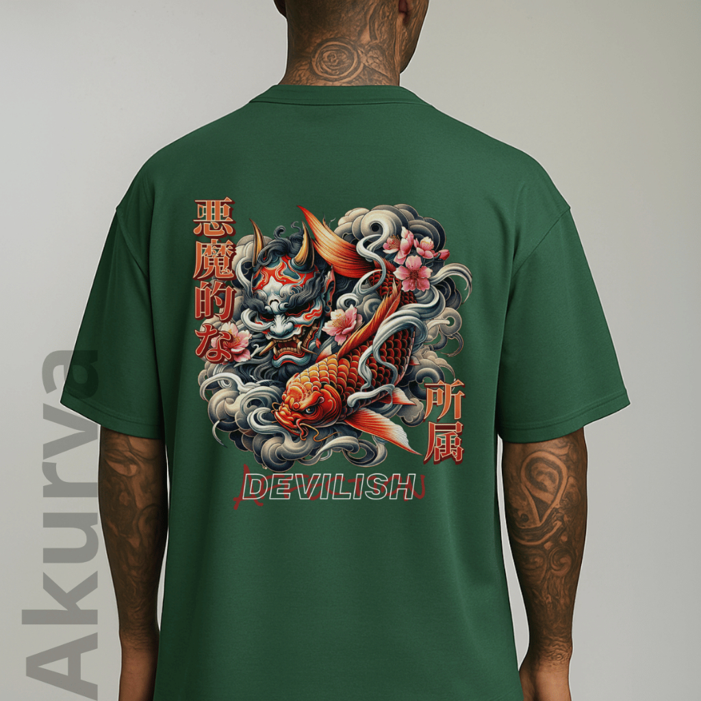 Camisa Camiseta Casual Streetwear Samurai Devilman Oni King Japanese  Tshirt Minimalista Tecido Malha Premium Estampada