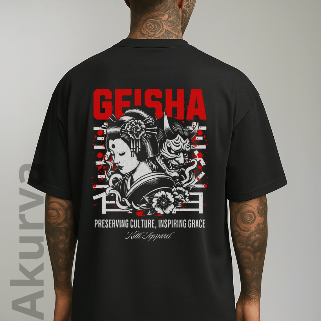 Camiseta Camisa Unissex Streetwear Geisha Samurai Oni King Japanese 100% Algodão Malha Premium Lançamento Especial