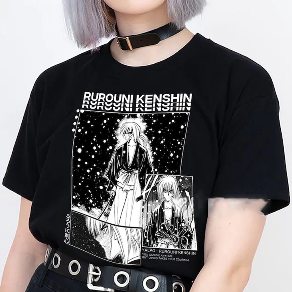 Camiseta Basica Tshirt Rurouni Kenshin Samurai Himura Anime Japanese  Malha Premium