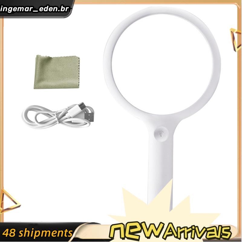 Usb Handheld Lupa Recarregável Leitura Óculos Para Idosos Ler Insetos E Hobby Observação