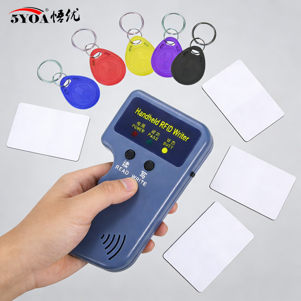 5YOA Cartão Escritor Copiadora 125KH Handheld RFID ID EM4100 5200 Duplicador T5577 Regravável Keyfobs Tags Programador C
