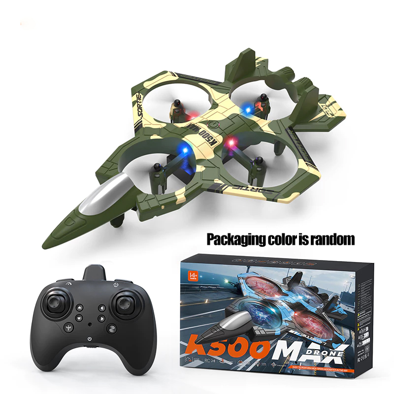 K500 Max Caça Aeronave RC Quadcopter Drone Acrobático Luz RC Avião Quatro Canais Pairando Alta Altitude Rolando Efeitos