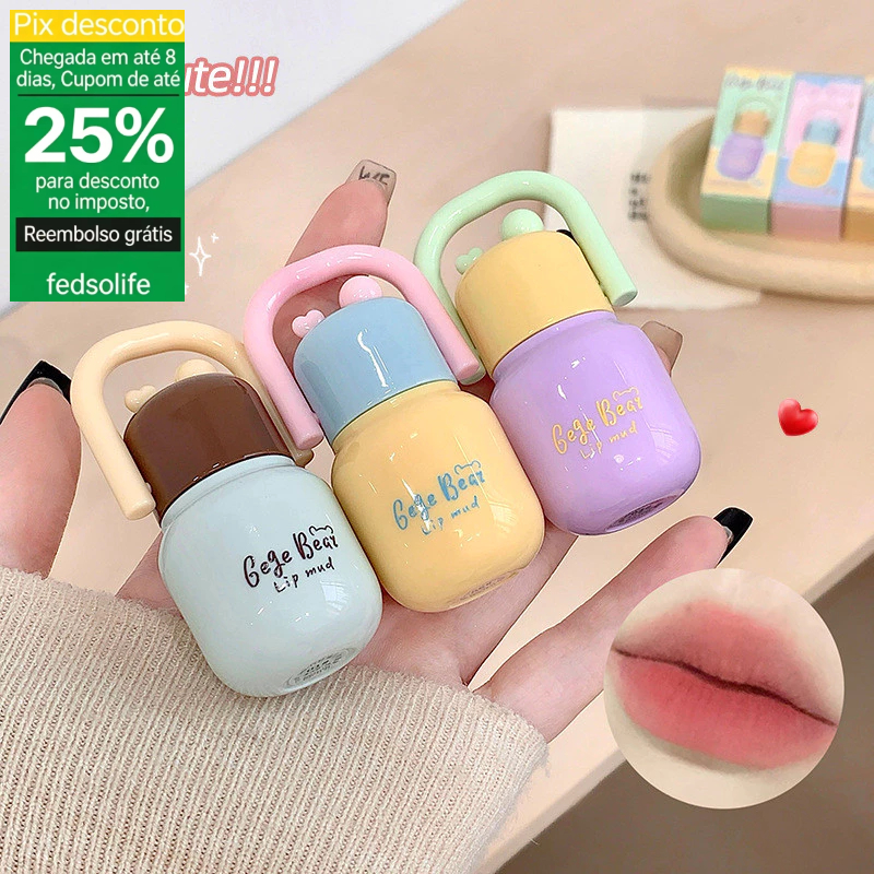 Fedsolife Beauty Carrying Pot Play Color Lip Mud Coreano Bonito Dopamina Suave Ceroso