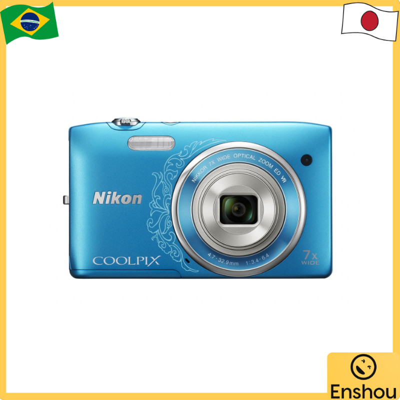 Do Jopão [USADO] Câmera Digital Nikon COOLPIX S3500 Óptica 7x Zoom Eficaz 20.05 Megapixels Azul Oriental S3500DBL[Used]