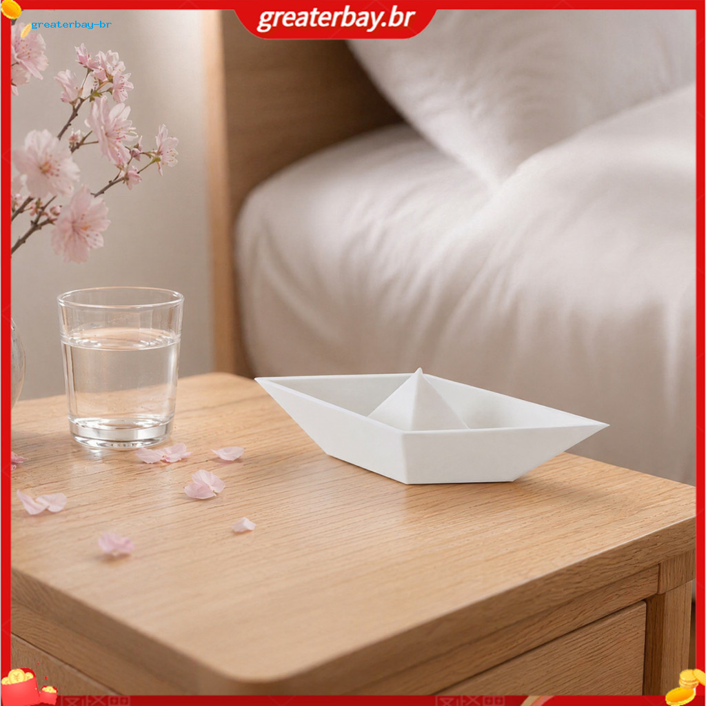 3d Printed Origami Boat Model Minimalist Paper Desk Decor Home Office Bookshelf Figurine Modern Mantel Decoration for So