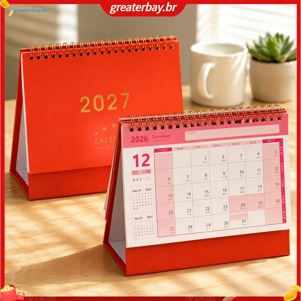 2027 Standing Flip Desk Calendar with Minimalist Gold Foil Cover Monthly Planner Thick Paper for Note Taking Perfect Off