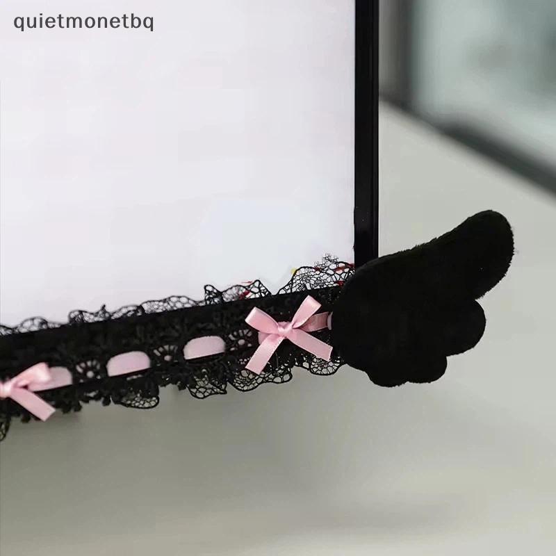 QUE Faixa De Borda Para Monitor De Computador Stiers Bla Bow Lace Wings Design Autoadesivo Meninas PC Gaming Setup Gift