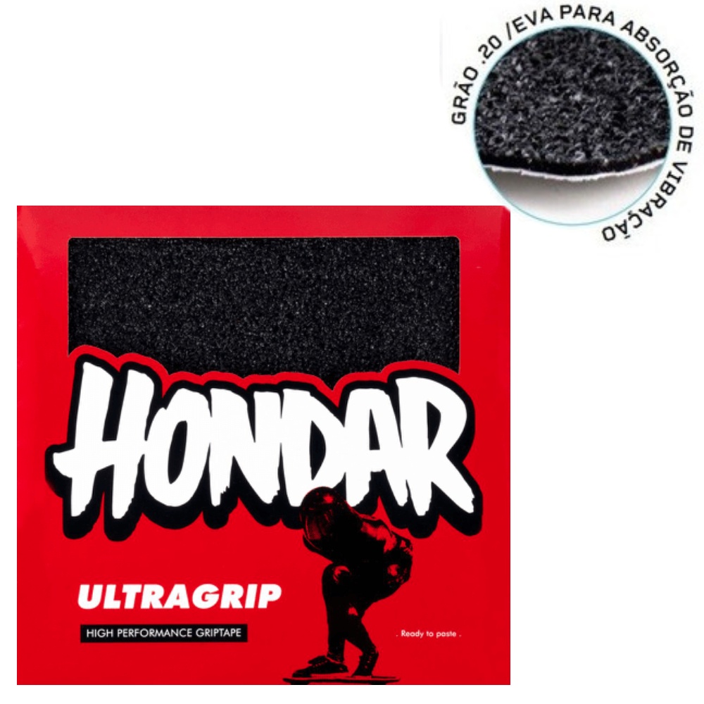 Lixa Longboard Hondar Ultra Grip Grossa Com Eva - 2 Folhas