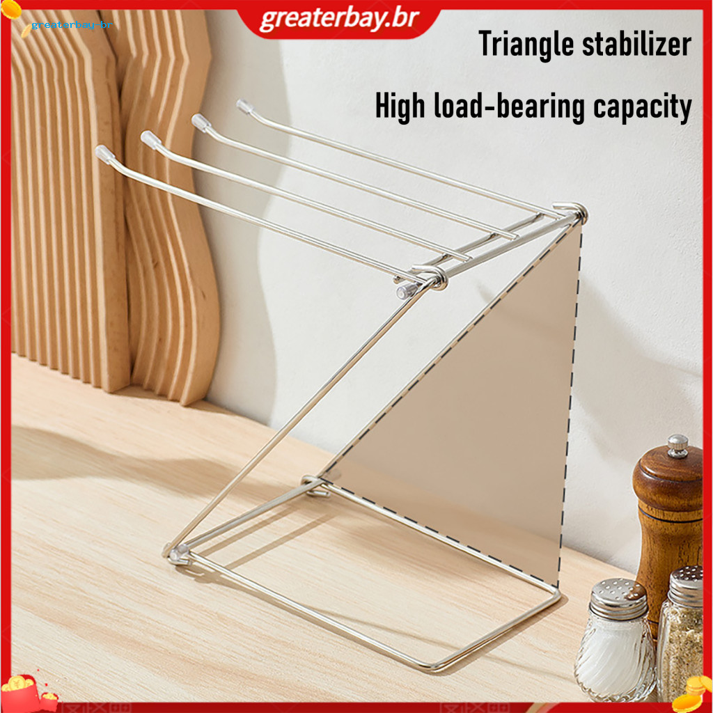 Stainless Steel Kitchen Towel Holder 4-arm Folding Free Standing Hand Rack for Countertop Bathroom Dish Rag Washcloth Dr