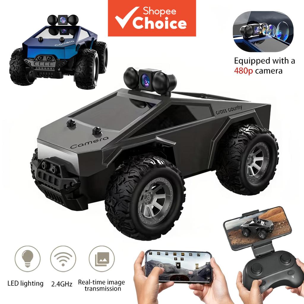 Câmera FPV para carro Mini RC KF29 1:28, controle por aplicativo, luzes LED de deriva 2.4G, carro de brinquedo