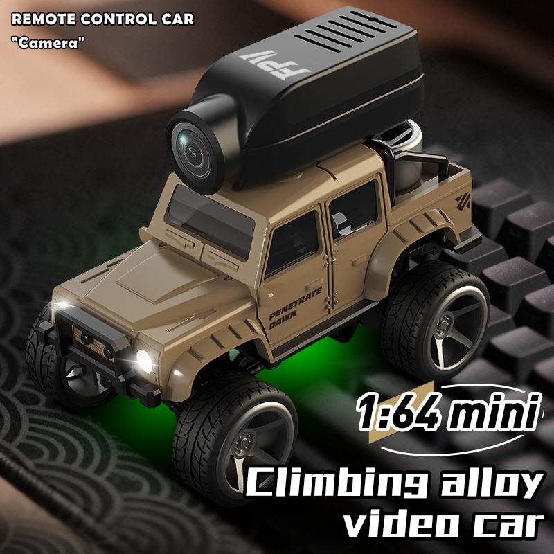 Carro RC FPV Mini 1:64 da ONE - Transmissão HD em tempo real, controle duplo por telefone, sensor de gravidade e