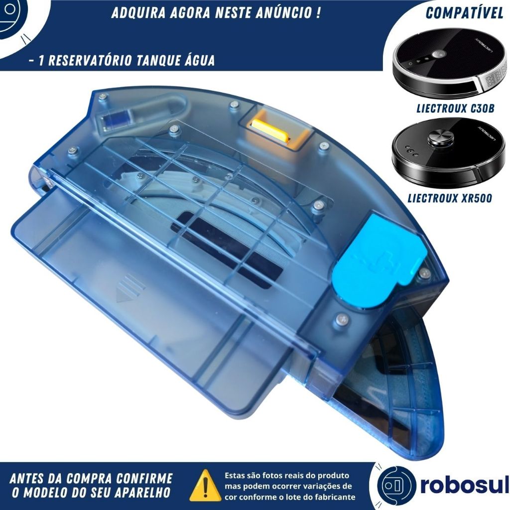 Reservatório de água com pano mop Para Robô Aspirador LIECTROUX C30B e LIECTROUX XR500
