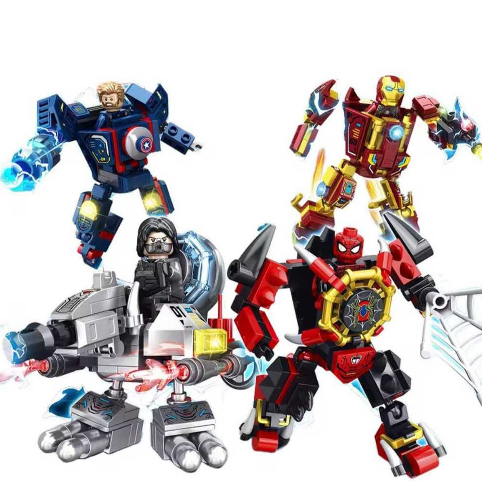 Blocos de Montar Heroes Assemble Vingadores Homem-Aranha Homem de Ferro Capitão América Brinquedo