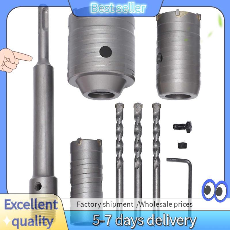 Kits De Serra De Concreto SDS Plus Shank Wall Hole Cutter Conjuntos De Brocas De Cimento (30 , 40 , 60mm) , Com Biela De