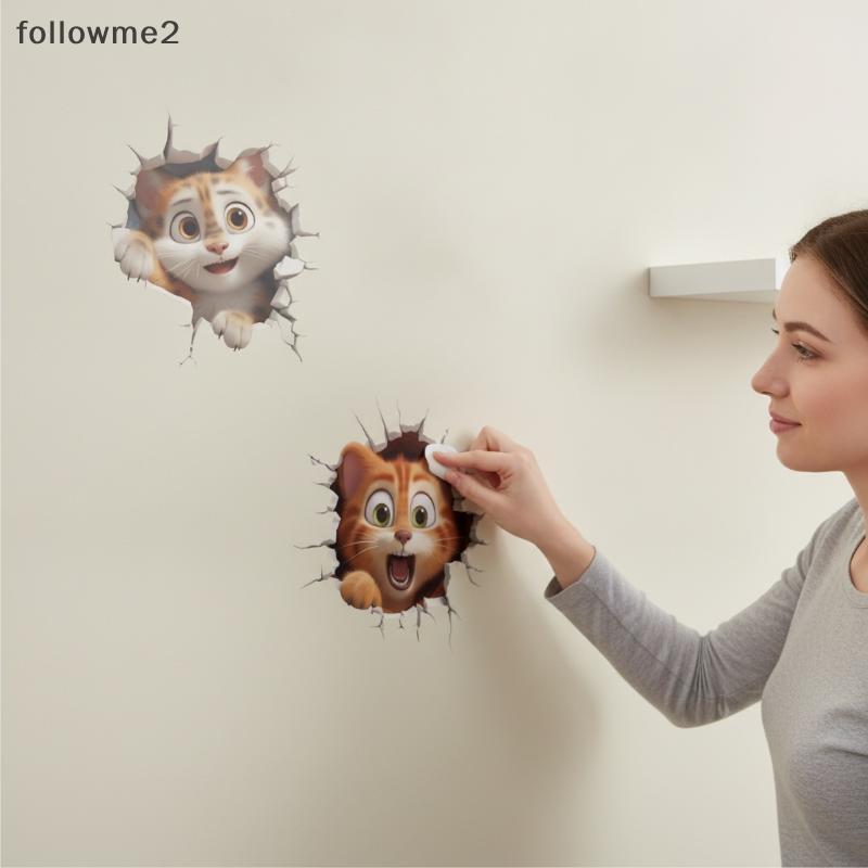 [fol] 3D Cute Mouse Hole Wall Stiers Decalques De PVC Autoadesivos À Prova D'água Para Quarto De Crianças , Berçário , S