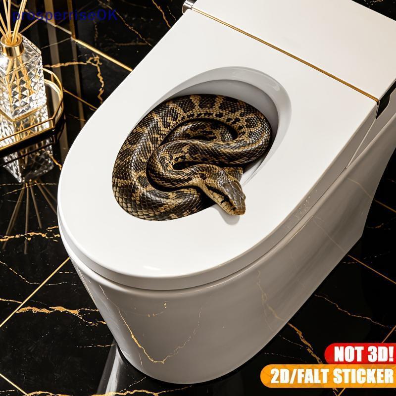 [newpros] Assustador Prank Snake Hole Stier Realista Criativo Divertido Decalque De Banheiro Para Festa De Halloween Dec