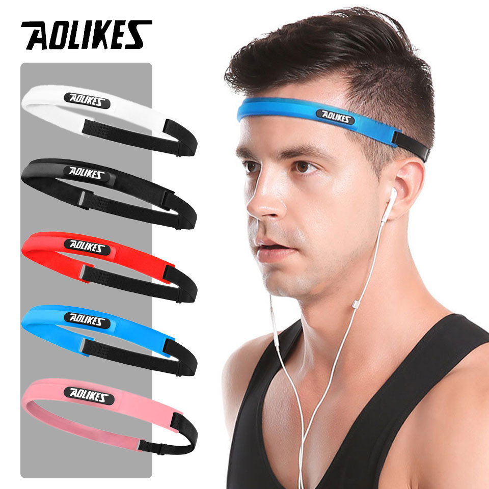 AOLIKES 1Pc Ajustável Silicone Esportes Bandana Sweatband Para Correr Yoga Futebol Basquete Jogging