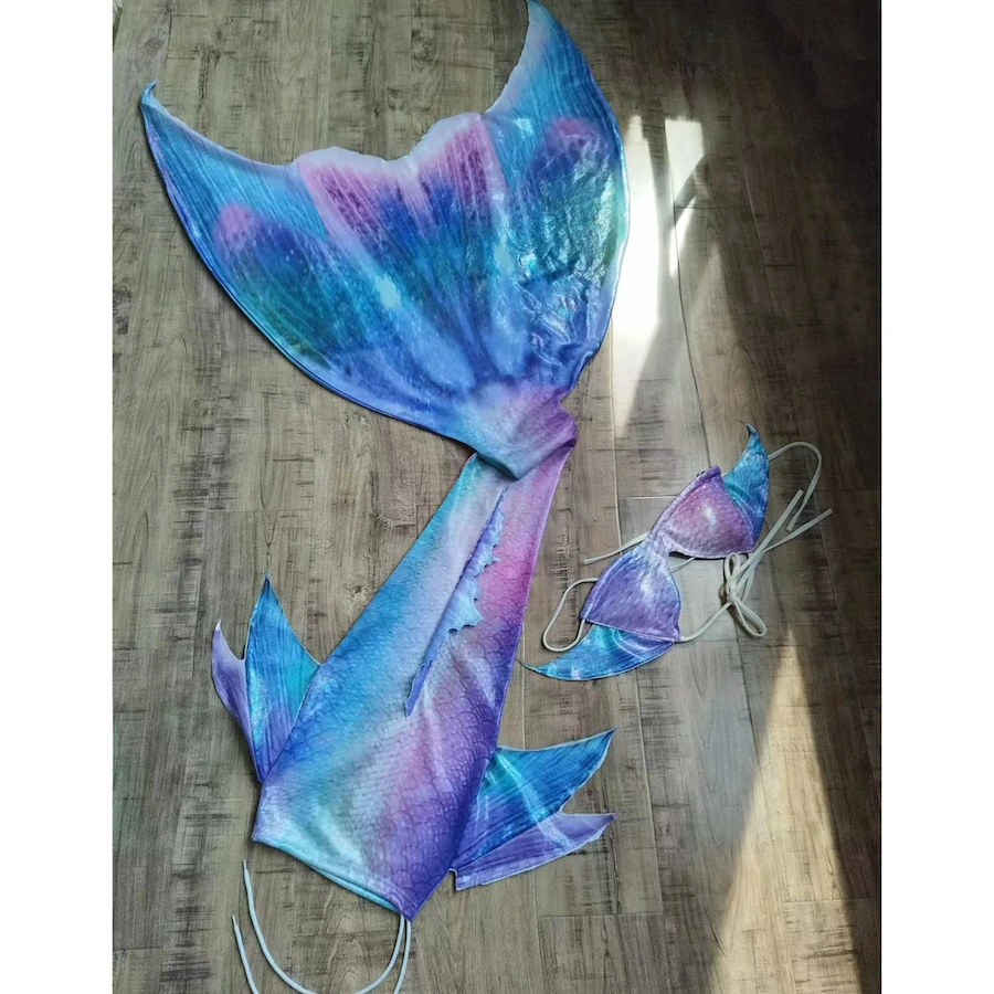 Premium Gold Foil Mermaid Tail Suit Designed For Freediving Underwater Photography Shimmering Scale Effect