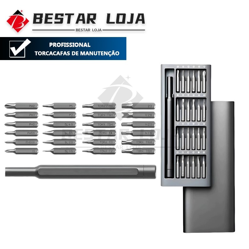 BESTAR LOJA Magnetic Precision Wrench Tool Set Kit 24 Pieces Small Repairs Cell Phone PC Notebook Glasses