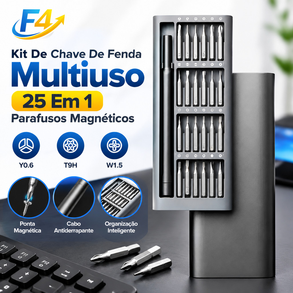 F4 Magnetic Precision Wrench Tool Set Kit 24 Pieces Small Repairs Cell Phone PC Notebook Glasses