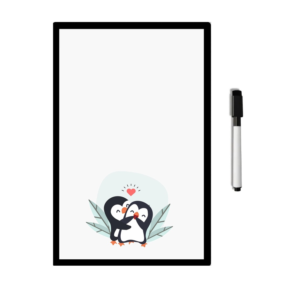 Lousa Quadro Magnético Geladeira Pinguim Ima C/caneta para escrever