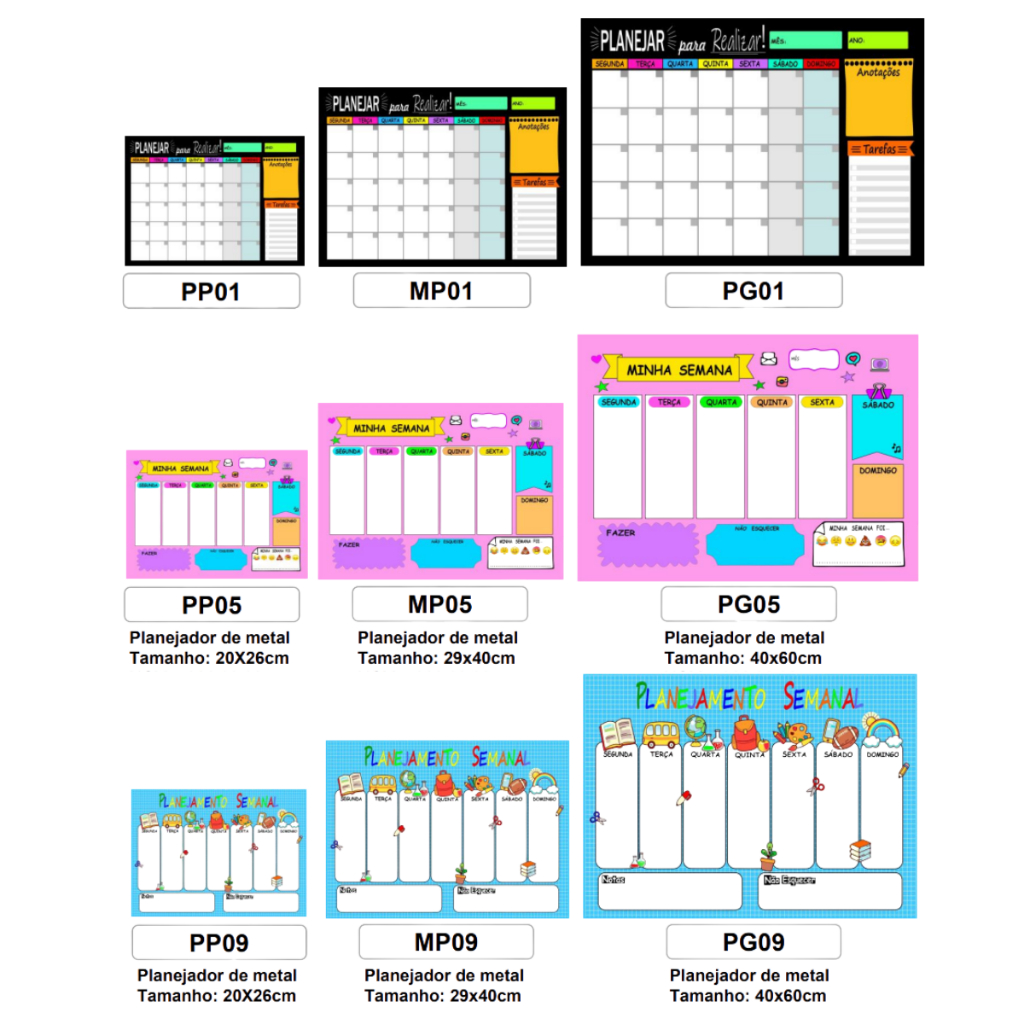 Lousa Magnética Planejador Semanal | planner semanal - planejamento semanal com Caneta Apagável