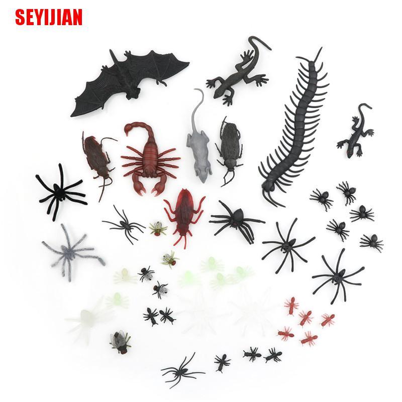 (SEY) 44Pcs Modelo De Rato De Répteis Mistas De Insetos Kids Bag Gift Novidade Animal
