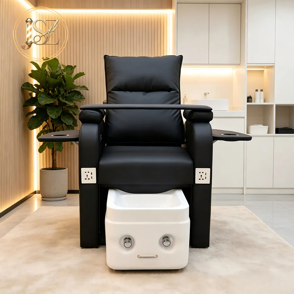 Premium Salon Foot Spa Pedicure Chair Electric Reclining Design Equipped Phone Charger Drink Stand