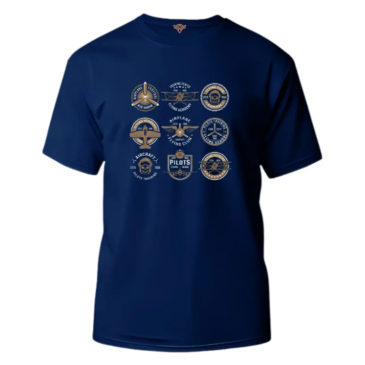 Camiseta Masculina Estampa Airplane Models Tecido Premium 100% Algodão