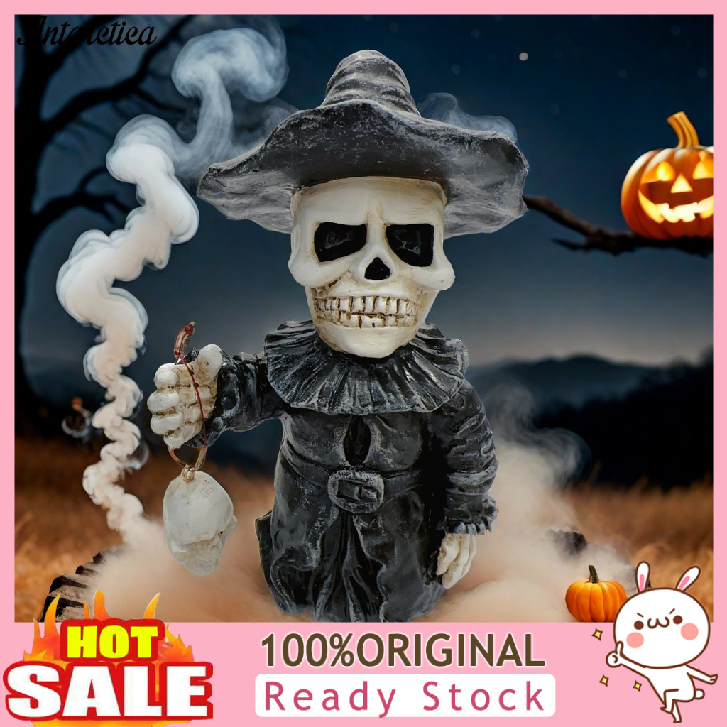 Skeleton Figurine Halloween Party Decoration Small Skull Resin Statue – Day of the Dead Decor for Shelf Desktop Office