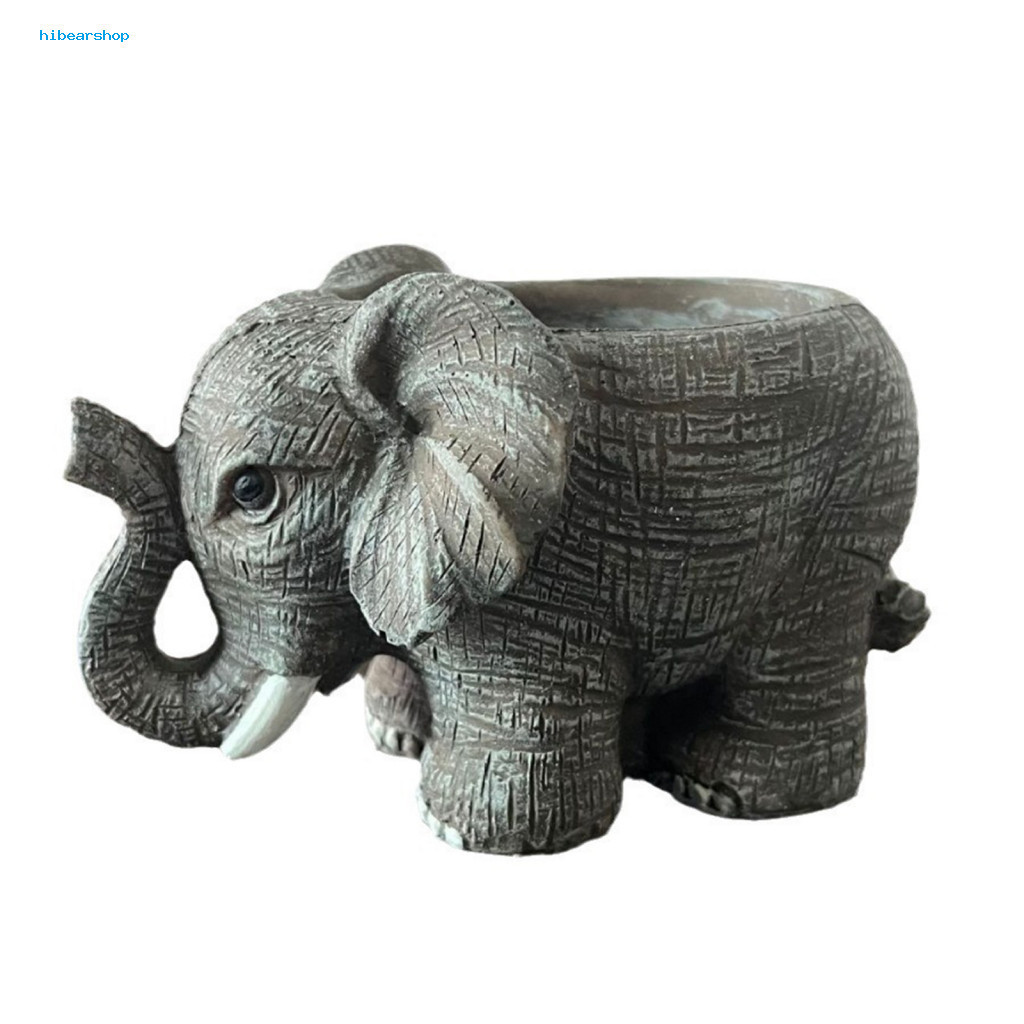 Desktop Plant Holder Synthetic Resin Planter Elephant Shaped Cute Flower Pot for Indoor Plants Small Cactus for Office H