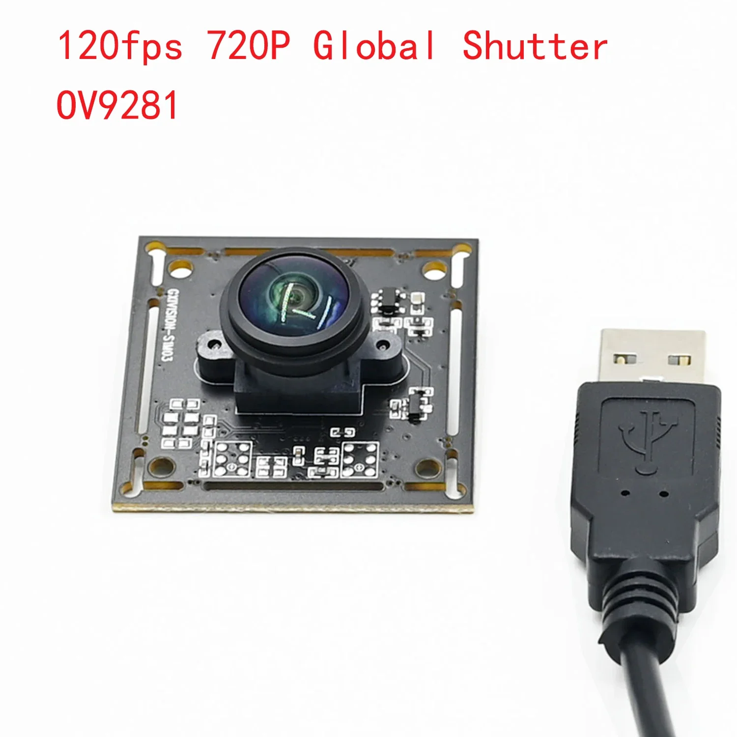 OV9281 120fps Global Shutter USB Camera Module 1MP Monochrome Webcam 720p 1280x720 Fisheye Motion Capture Surveillance