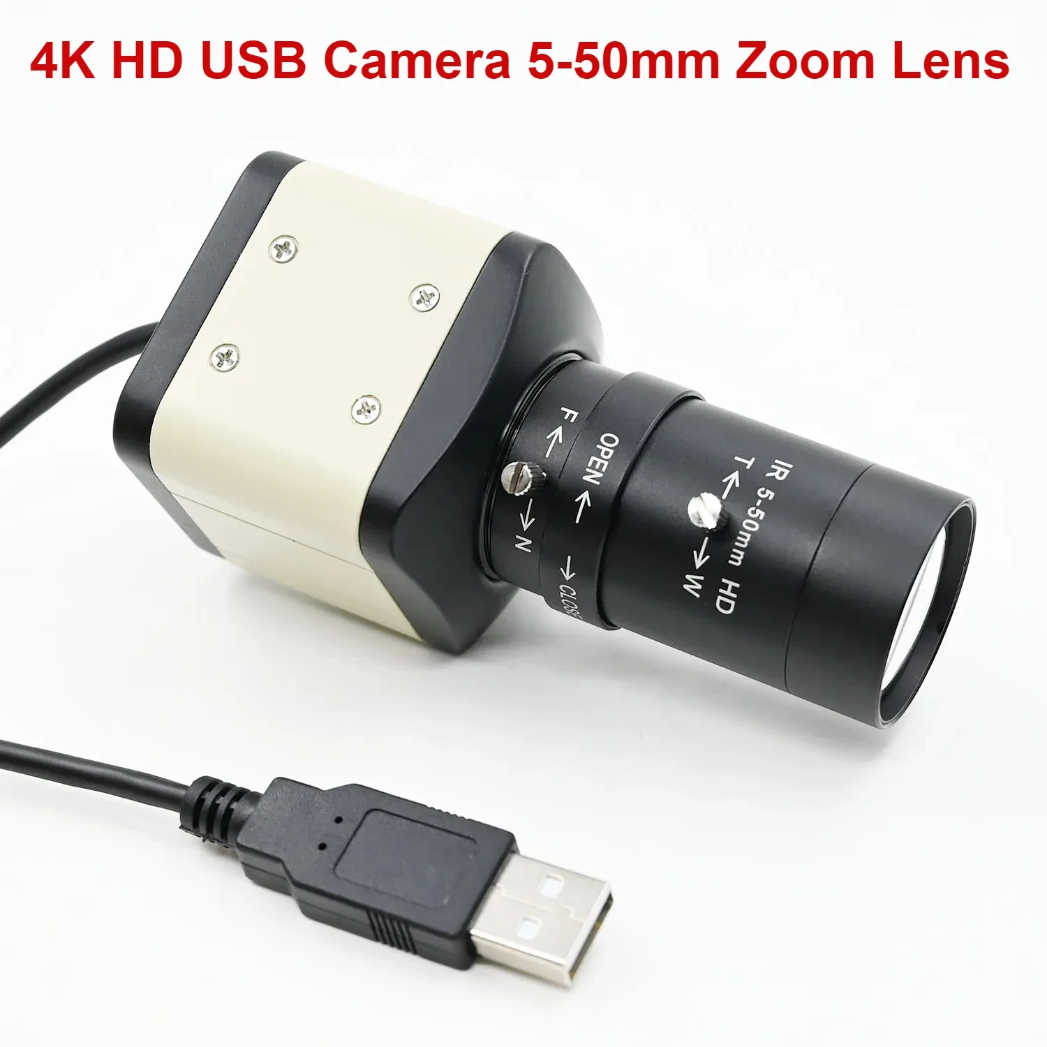 IMX415 4K Webcam 25fps USB Camera HD,3840x2160,With 5-50mm 2.8-12mm Manaul Varifocal CS Lens,Windows Android Linux Raspberry Pi