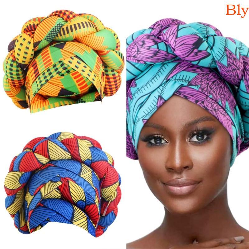 Bly Torcido Trançado Headwrap Chapéu Turbante Africano Para Festa Casamento Faixa Penteado
