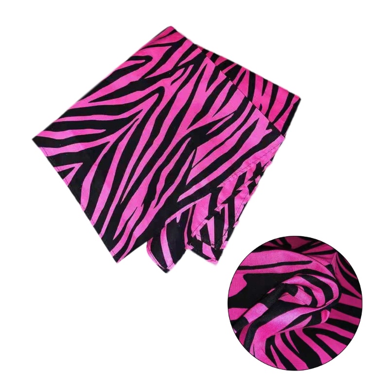 Li * Rosa Zebras Bandanan Lenço HeadWrap Feminino Y2kBandana Y2kHead Cachecol Turbante